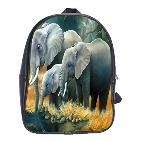 BAG02306 Backpack School Bag Elephant Cute Funny Cartoon Animation Nature Animal.jpg