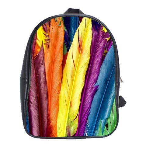 BAG02307 Backpack School Bag Feathers Beautiful Abstract Rainbow Design Animation.jpg