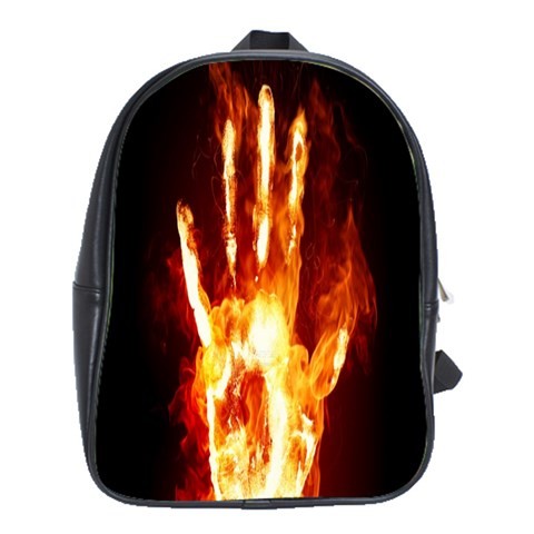 BAG02312 Backpack School Bag Fire Hands Skeleton Hands With Fire Animation Design Video Game.jpg