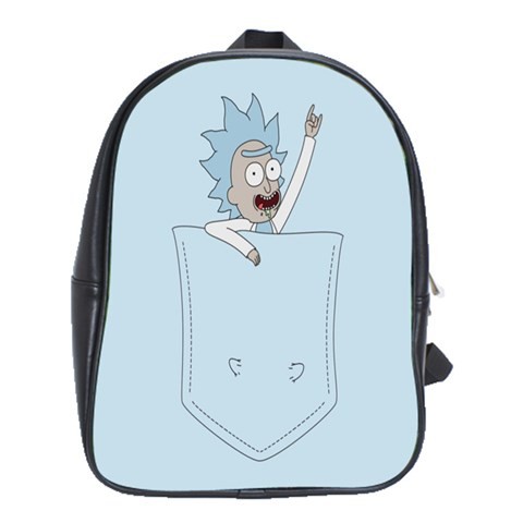 BAG02535 Backpack School Bag Tiny Rick At Poket Rick And Morty American Animation Fantasy Movie.jpg