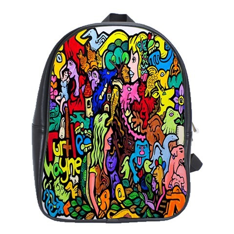 BAG02544 Backpack School Bag Turtle Wayne Doodle Abstract Animation Nature Beautiful Art Painting.jpg
