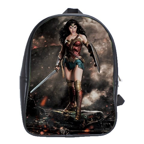 BAG02561 Backpack School Bag Wonder Woman Sexy Beautiful Superheroes Girl With Sword And Shield.jpg