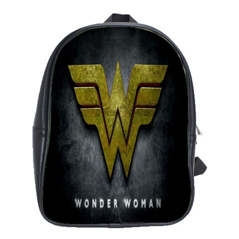 BAG02557 Backpack School Bag Wonder Woman Logo Sexy Superheroes Girl In Golden Animation Fantasy.jpg