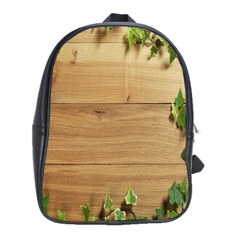 BAG02563 Backpack School Bag Wood Beautiful Brown Wood With Green Leaf Nature Animation Fantasy.jpg