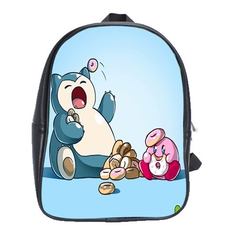 BAG02580 Backpack School Bag Snorlax And Kirby Pokemon Sun And Moon Cute Cartoon Animation.jpg