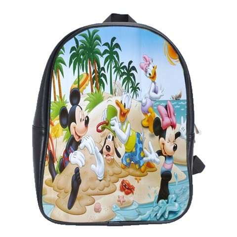 BAG02385 Backpack School Bag Mickey Minnie Mouse Donald Duck Party At The Beach Cute Cartoon Anime.jpg