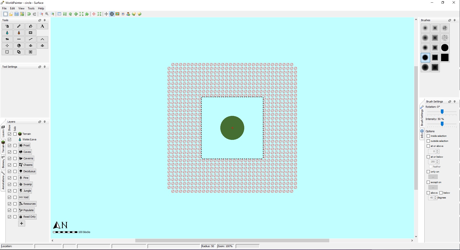 World Painter Circle World Need Help?