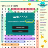 Green Dragon Challenge Medium Word Search Fantastic Beasts