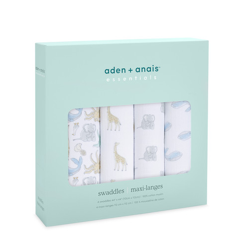 ESWC40014B 2 essentials cotton muslin swaddle natural history 4pack