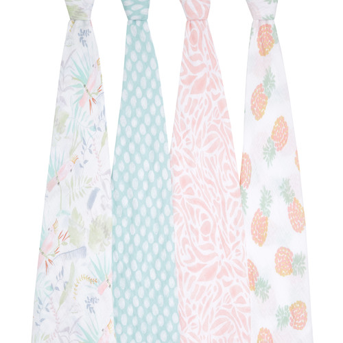 ESWC40016 ESWC40016B 1 essentials cotton muslin swaddle tropicalia 4pack