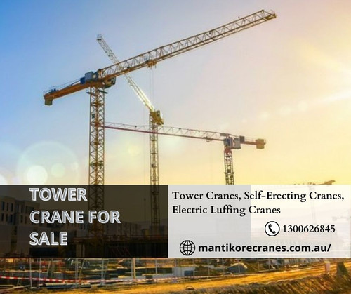 Mantikore Cranes is the top leading constructional tower crane for sale Company that offers reliable and safe cranes services across Australia. Here, you can get new and used cranes for sale or rent at very reasonable prices. We offer variety of cranes like Tower Crane, Mobile Cranes, Self Erecting cranes and Electric Luffing cranes. To buy or hire cranes visit Mantikore Cranes website: https://mantikorecranes.com.au/