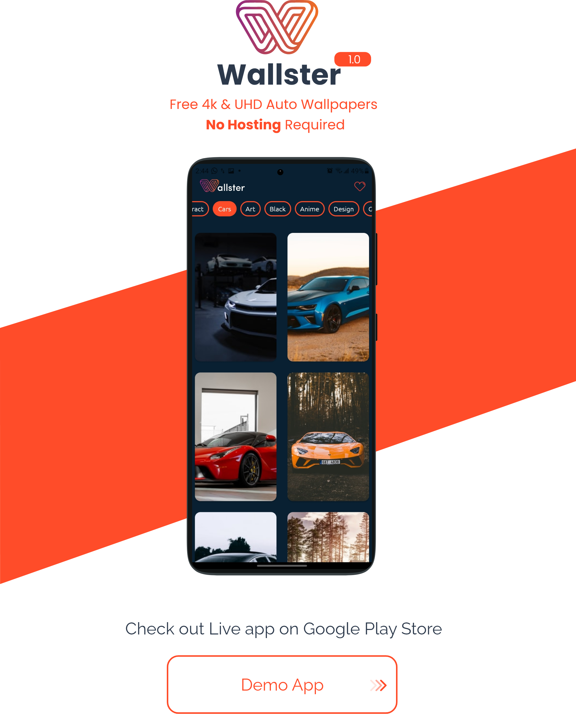 Wallpaper - Auto 4k & UDH Wallpapers App (No Hosting Required)