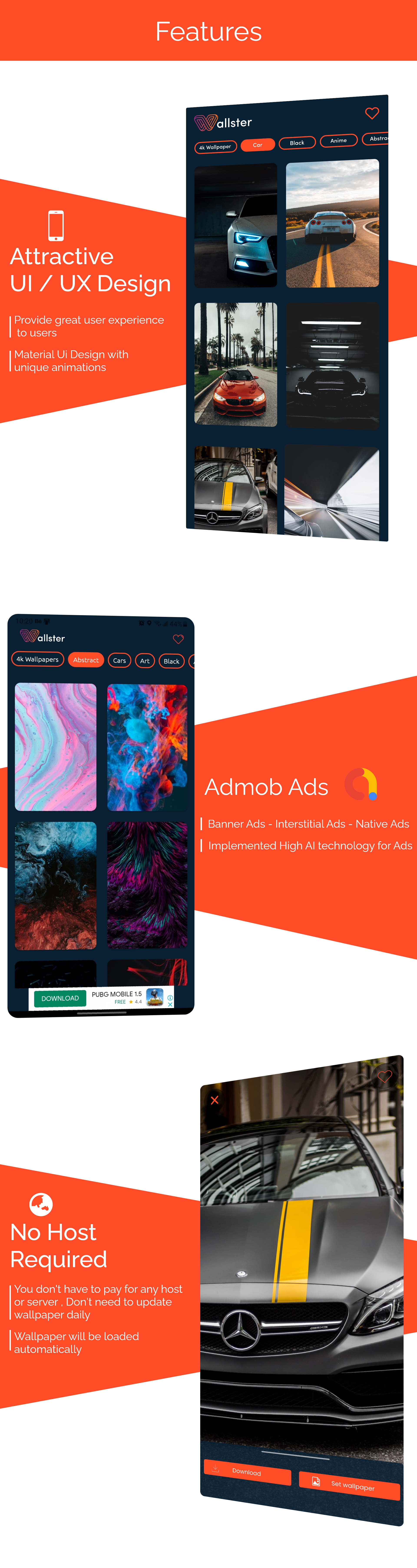Wallpaper - Auto 4k & UDH Wallpapers App (No Hosting Required)