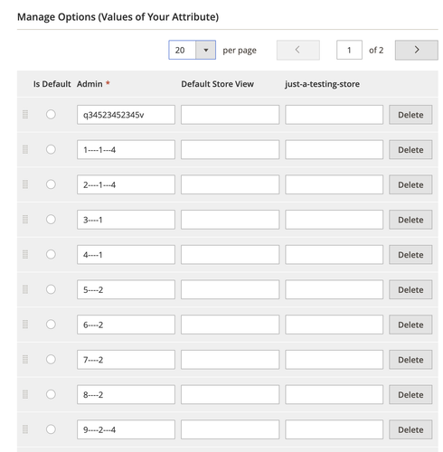 Attribute Pagination in Admin Panel