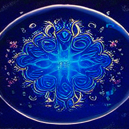 a multicolored clay koi pond multiple mandelbrot astral awarenesses akashic sentiments swirling celt.png