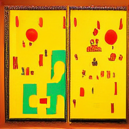 an oilpainting in orange purple yellow of heavenly deities beatific faces afterlife walkways serenit.png