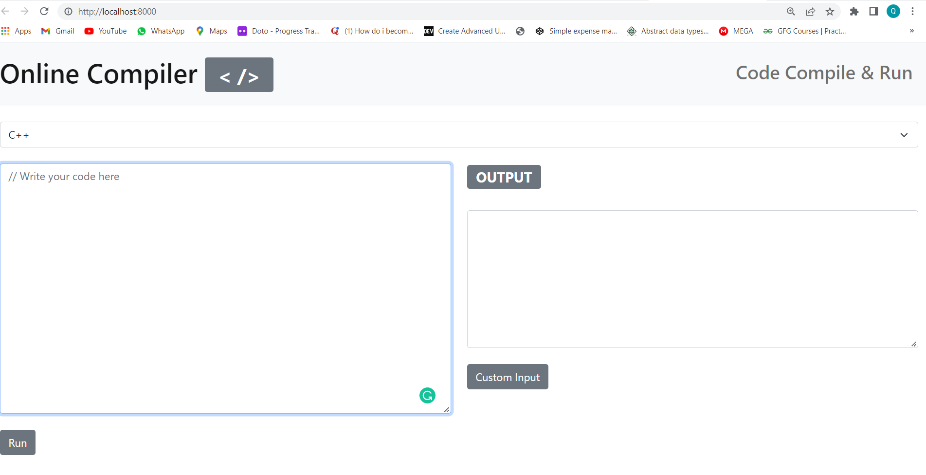 GitHub - Qasid99/Online-Compiler: A NodeJS -based online compiler that ...