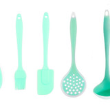 kit silicone 5 peças concha escumadeira bolo