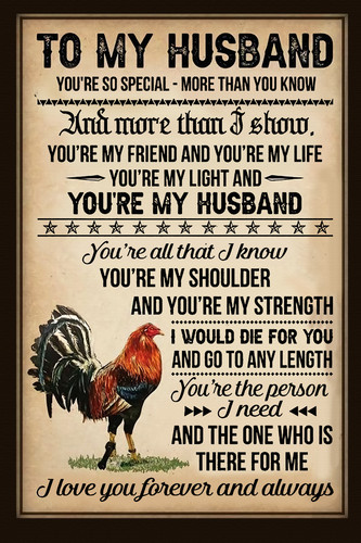 Texas Gamefowl Chicken To My Husband You're So Special Poster No Frame: Canvas.jpg