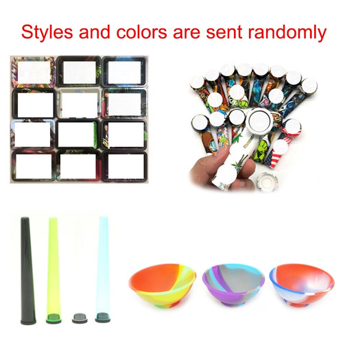 4 main 1set smoking pipe grinder with silicone bowl rolling paper tray tube lighter leash storage bo.jpg