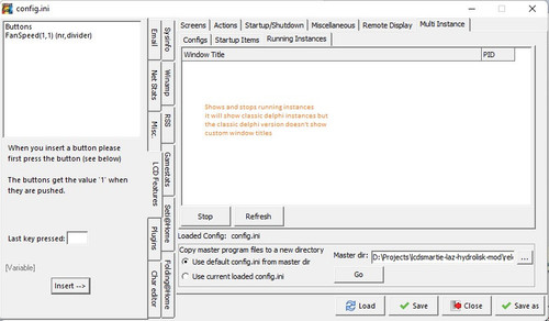 Configurator running instances tab