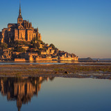 Mont Saint Michel bay at high tide, Manche, Normandy, France 1080p