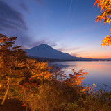 Mount Fuji view during autumn from the shore of Lake Yamanaka, Japan 1080p