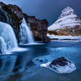 Peak of Kirkjufell with waterfall, Snæfellsnes peninsula, Iceland 1080p