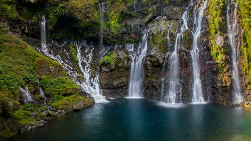 Rainforest waterfall Cascade de Grand Galet or Cascade Langevin, Réunion Island, France 1080p.jpg