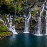 Rainforest waterfall Cascade de Grand Galet or Cascade Langevin, Réunion Island, France 1080p