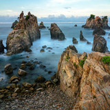 Gigi Hiu rock formation at Kelumbayan beach, Lampung, Sumatra, Indonesia 1080p