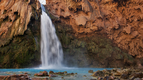Havasu Falls, Havasupai indian reservation, Grand Canyon, Arizona, USA 1080p.jpg