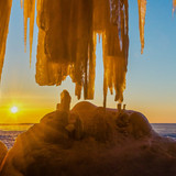 Apostle Islands Ice Caves at the coast of Lake Superior, Bayfield, Wisconsin, USA 1080p