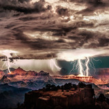 Lightning storm over Grand Canyon National Park, Arizona, USA 768p