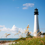 Bill Baggs State Park Lighthouse on beach, Miami, Florida, USA 1080p