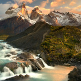Sunrise at Salto Grande, Torres del Paine, Chile 1080p