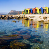 St James Beach and tidal pool with colourful huts, Cape Town, South Africa1080p