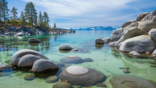 Sand Harbor beach at Lake Tahoe, Nevada, USA 1080p