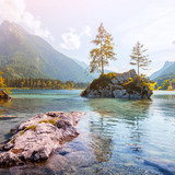 Sunny summer day on the Hintersee lake, Ramsau, Bavaria, Germany 1080p