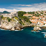 The old city with red roofs at Adriatic Sea, Dubrovnik, Dalmatia, Croatia 1080p