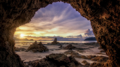 Sunset at Kao Kwai (Buffalo) Beach at Payam Island (Koh Payam), Ko Phayam, Ranong, Thailand 1080p