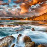 Sunrise over the northern rockshelf at Turimetta beach, Sydney, Australia 1080p