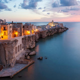 Town of Vieste with San Francesco church, Foggia, Apulia, Italy 1080p