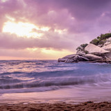 Tropical beach at sunrise, Tayrona Natural National Park, Colombia 1080p