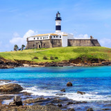 View of Farol da Barra Lighthouse in Salvador da Bahia, Brazil 1080p