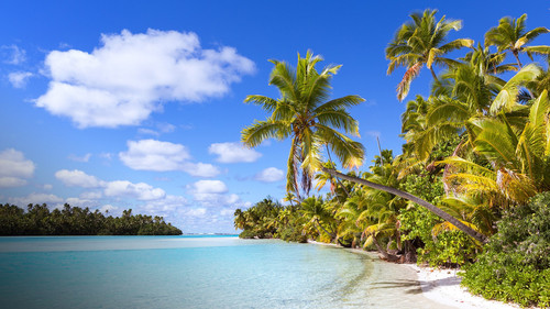 Tropical beach on One Foot Island (Tapuaetai), Aitutaki, Cook Islands 1080p