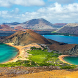 Two beaches and mountain on Bartolomé Island in the Galápagos Islands, Ecuador 1080p