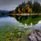 Eibsee in autumn, Werdenfelser Land, Bavaria, Germany 1080p