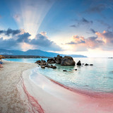 Elafonissi pink beach, Elafonisi lagoon, Crete Island, Greece 1080p
