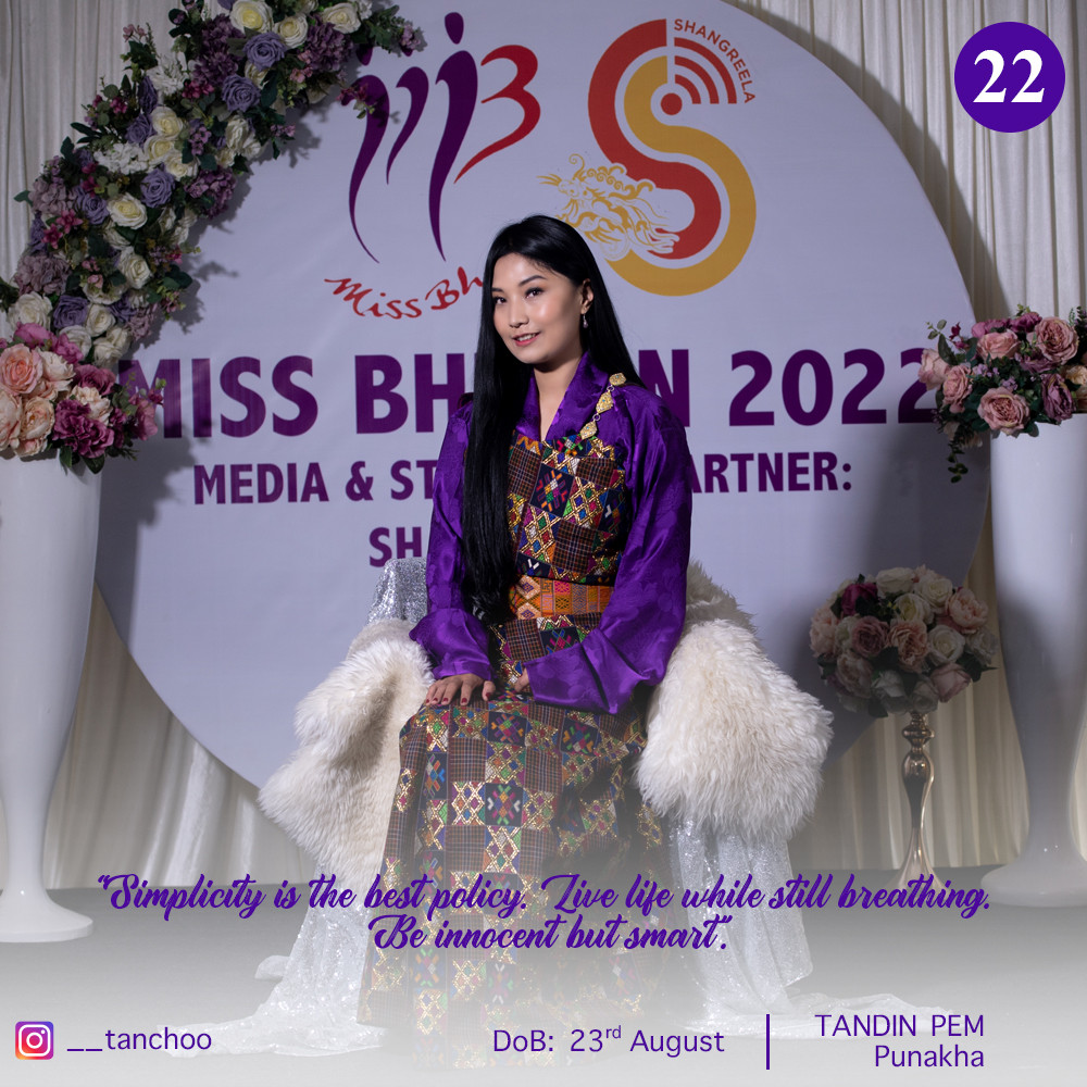 candidatas a miss bhutan 2022. final: 4 june. - Página 2 XqpYb9